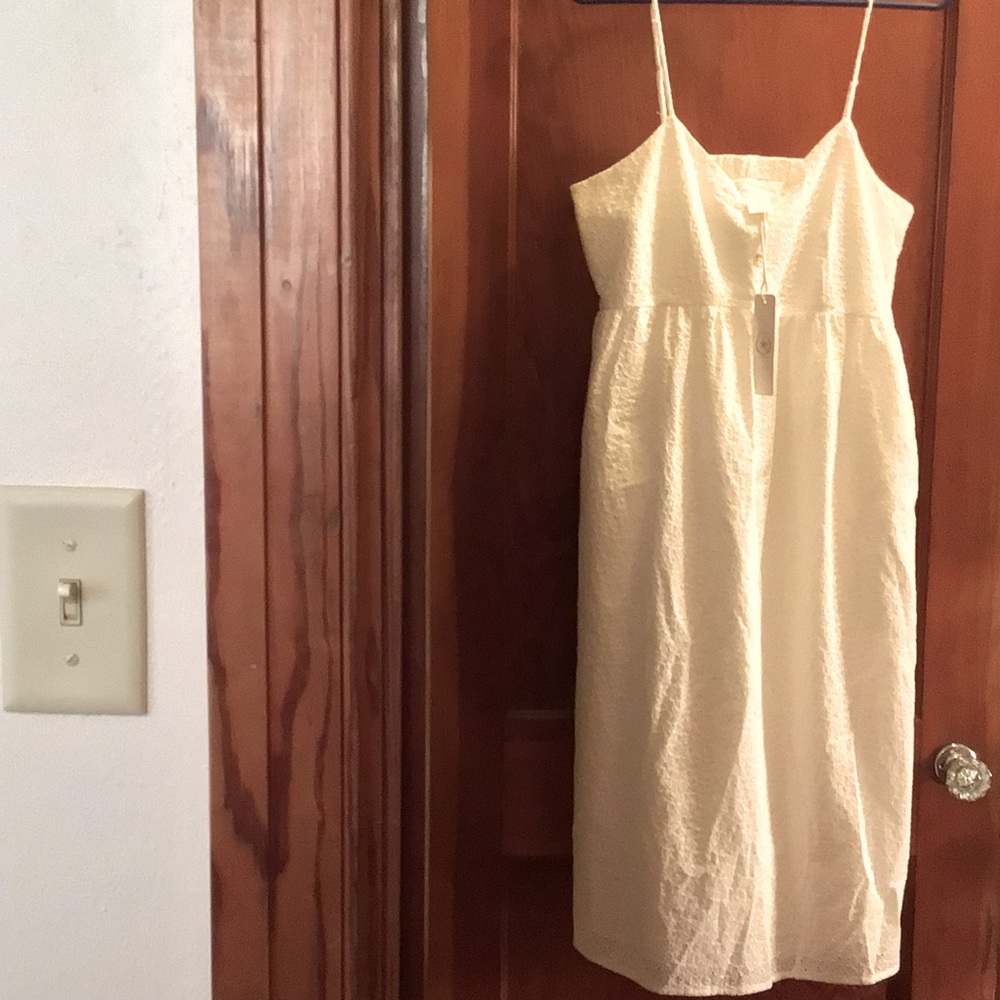 White cotton eyelet,  lined dress by The Prairie.